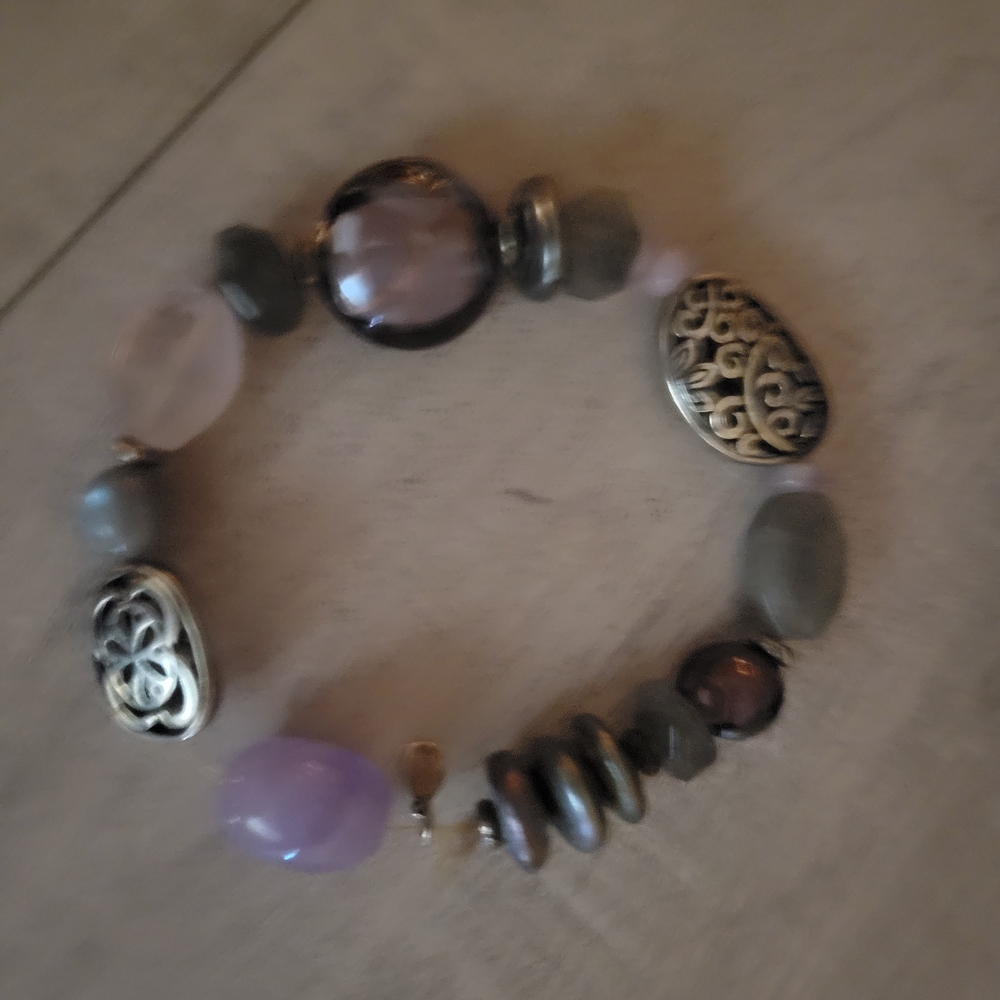 Silpada Amethyst and Sterling Silver Beaded Bracelet REDUCED FOR QUICK SALE